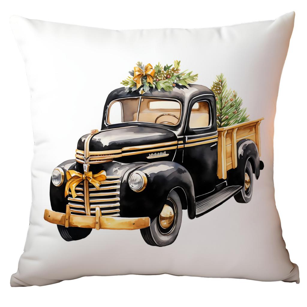New Christmas Pillowcase High-end Light Luxury Black Gold Color Printing Home Cushion Pillowcase