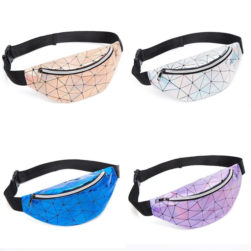 Sleek Geometric Holographic Waist Bags For Women Durable And Stylish Belt Packs