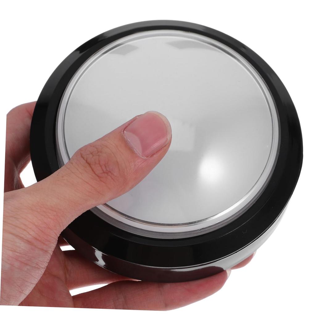 NUOBESTY LED-beleuchteter 100mm Kuppel-Druckknopf, Weiß, Selbstzurücksetzender Mikroschalter, ABS-Gehäuse, Quiz-Summer für Arcade, DIY, Klassenzimmer und Partys