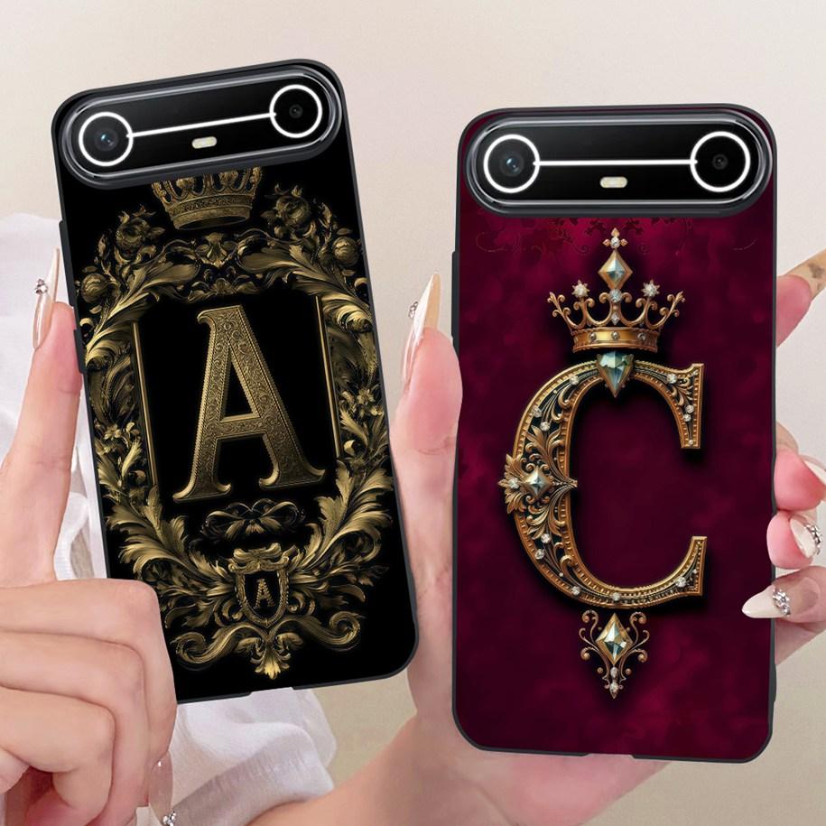 For Tecno Pova Slim Case Luxury Crown Letters Funda Soft Silicone Phone Cover For Tecno Pova Slim 5G Coque KM9 Shockproof Bumper
