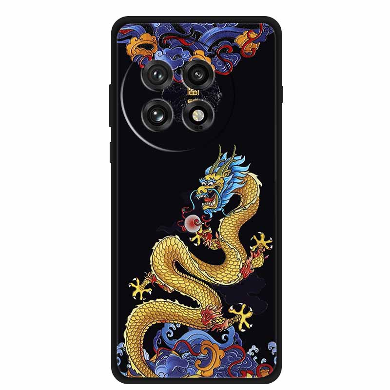 Funda For OnePlus13 5G Case OnePlus 13R Black Silicone Soft Flower Fashion TPU Back Cover For OnePlus13 13R Case Protective Capa