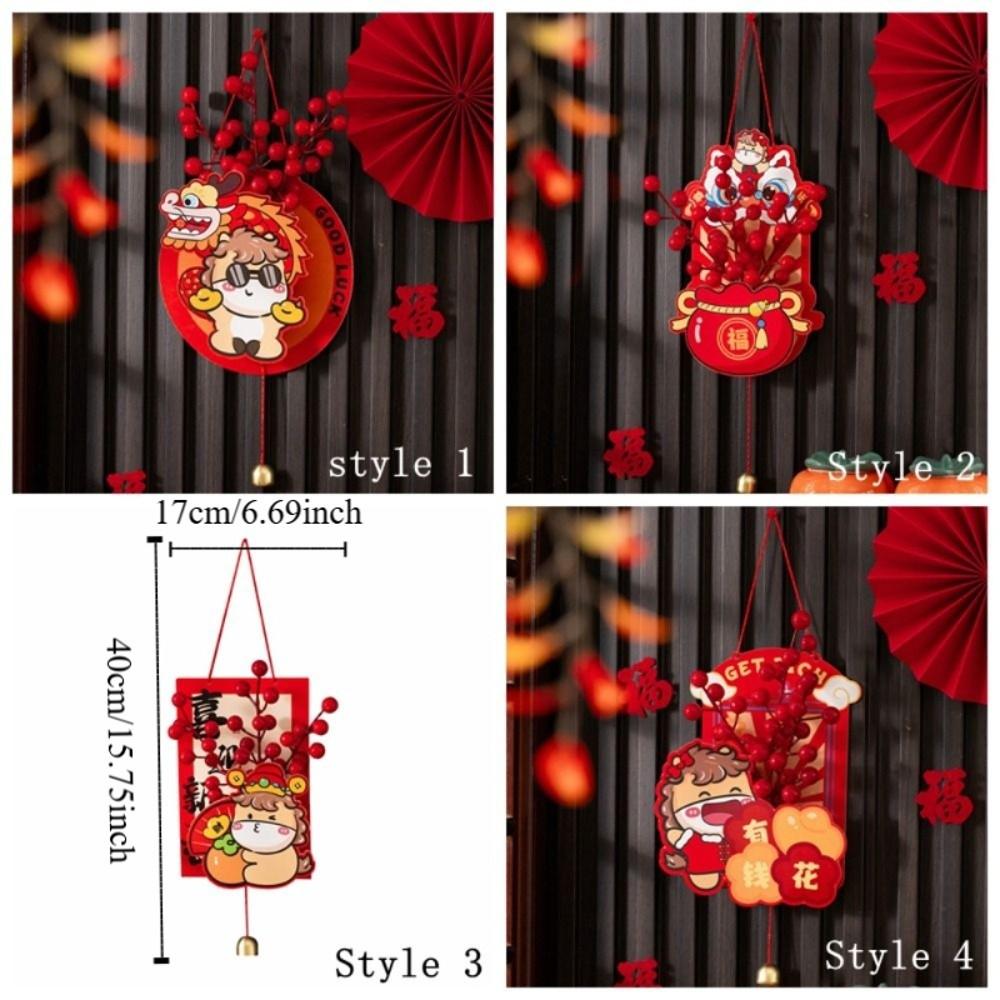 Traditional New Year Pendant Cartoon Handmade Spring Festival Decoration Exquisite Festive Atmosphere Red Fruit String Pendant