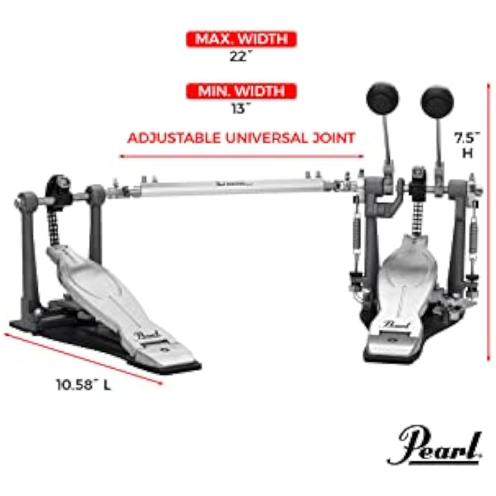 Pearl Pearl Drum Twin Pedal Eliminator Solo “BLACK” Round Cam Duo Beater P-1032