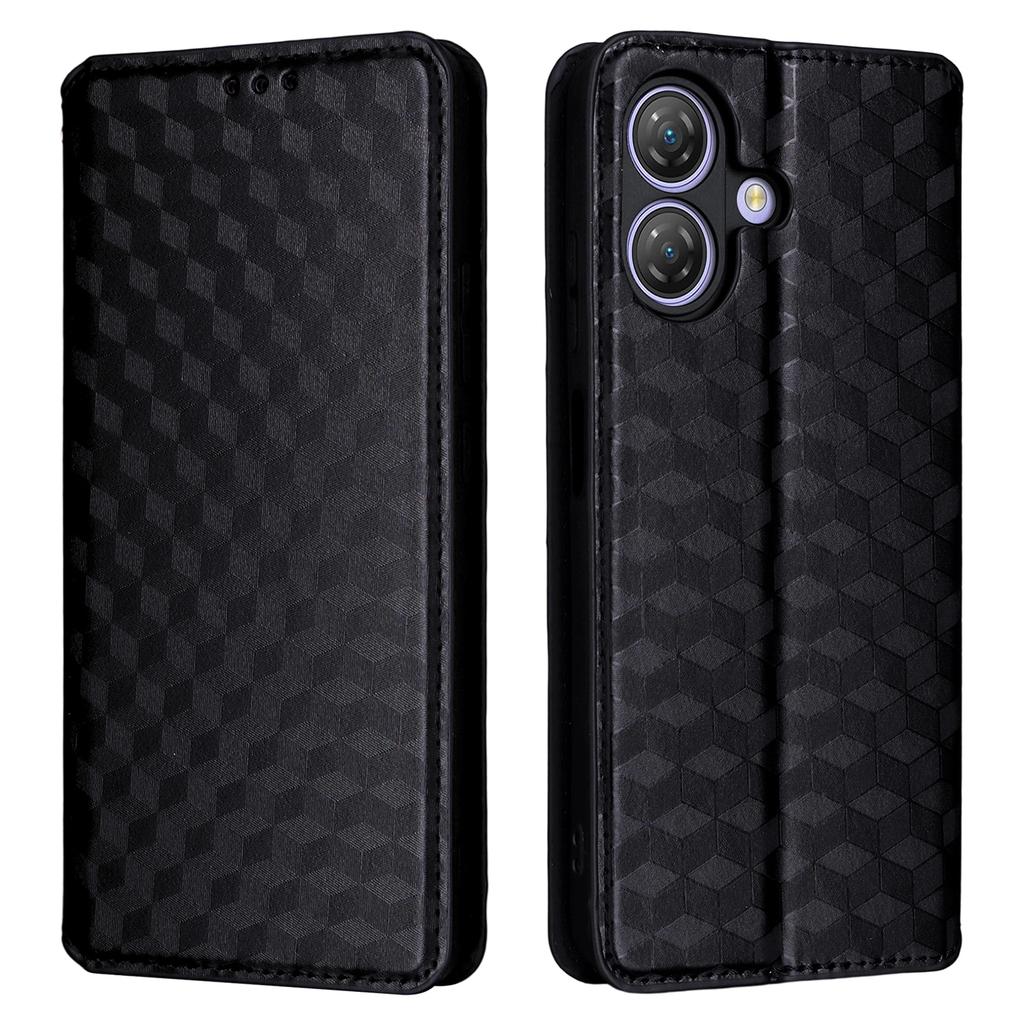 For Ulefone Note 21 Case Wallet Rhombus Imprinted Leather Phone Cover