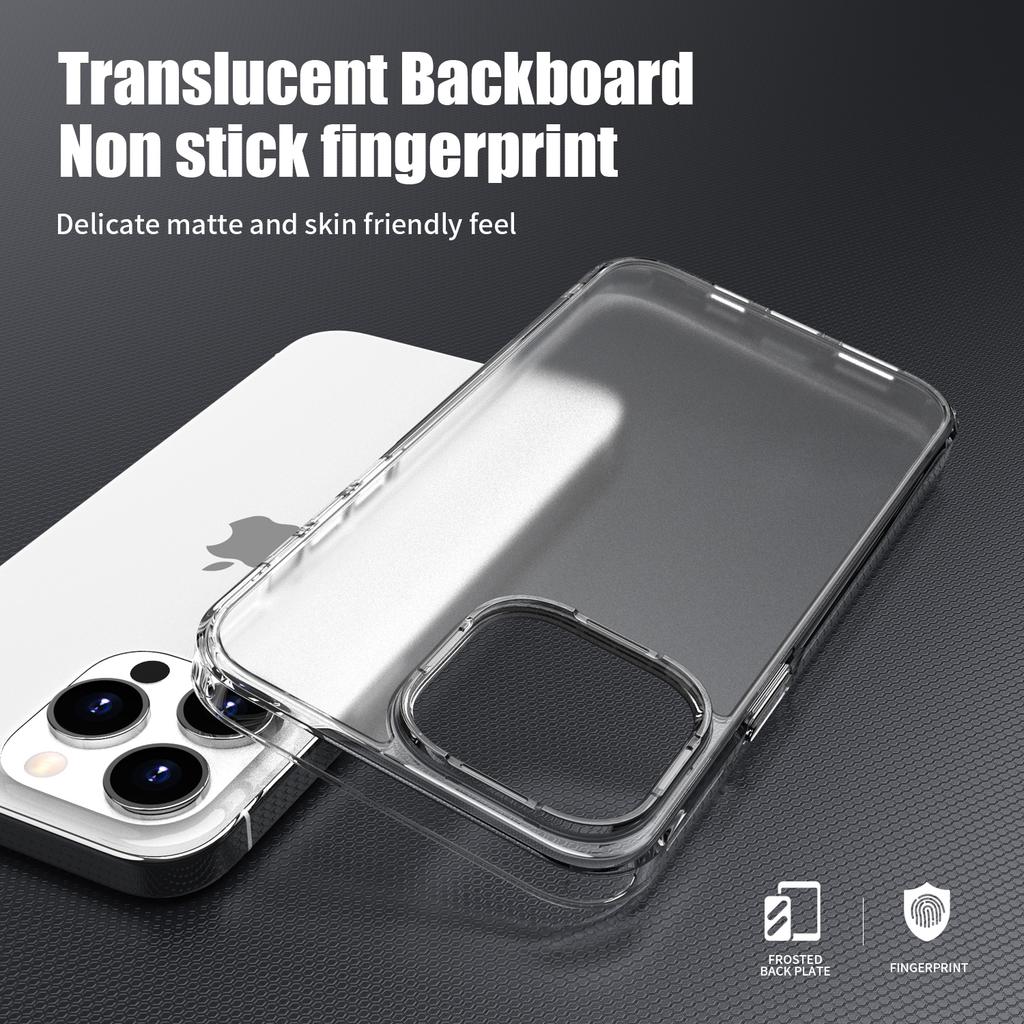 Shockproof Bumper Frosted Transparent TPU+PC Hot Stamping Cell Phone Case with Holster for 15 Pro Max