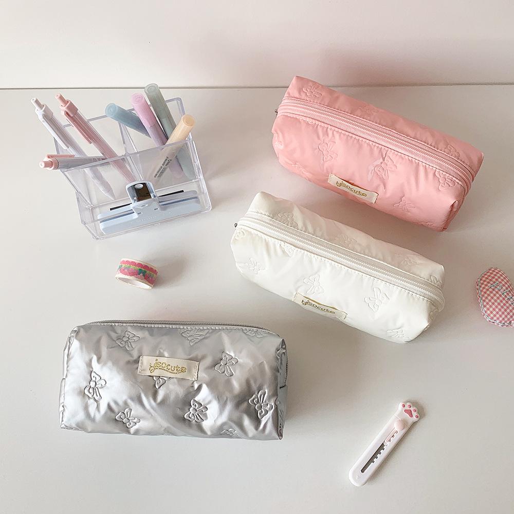 Bowknot Y2K Bow Stationery Bag Large Capacity Bow Pencil Pouch Korean Style Pencil Case  Children