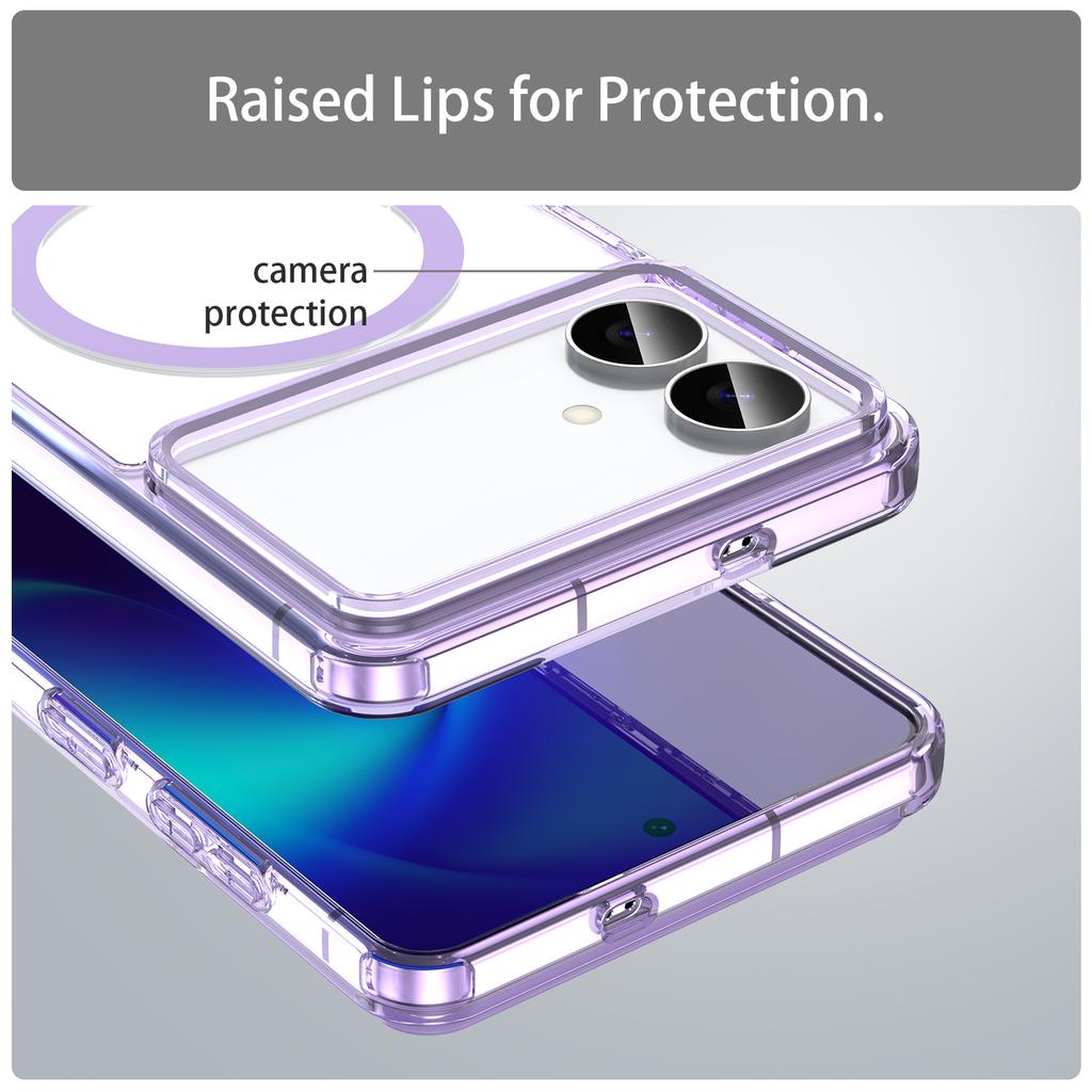 Samsung Galaxy S26 Edge Clear Phone Case,Non-Yellowing Magnetic Phone Case for Samsung Galaxy S26 Edge