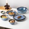 Yunmeng Blue Kiln-Changed Glaze Tableware Is Exported To Europe, America And Other Retro Personalized Blue Irregular Ceramic Dishes