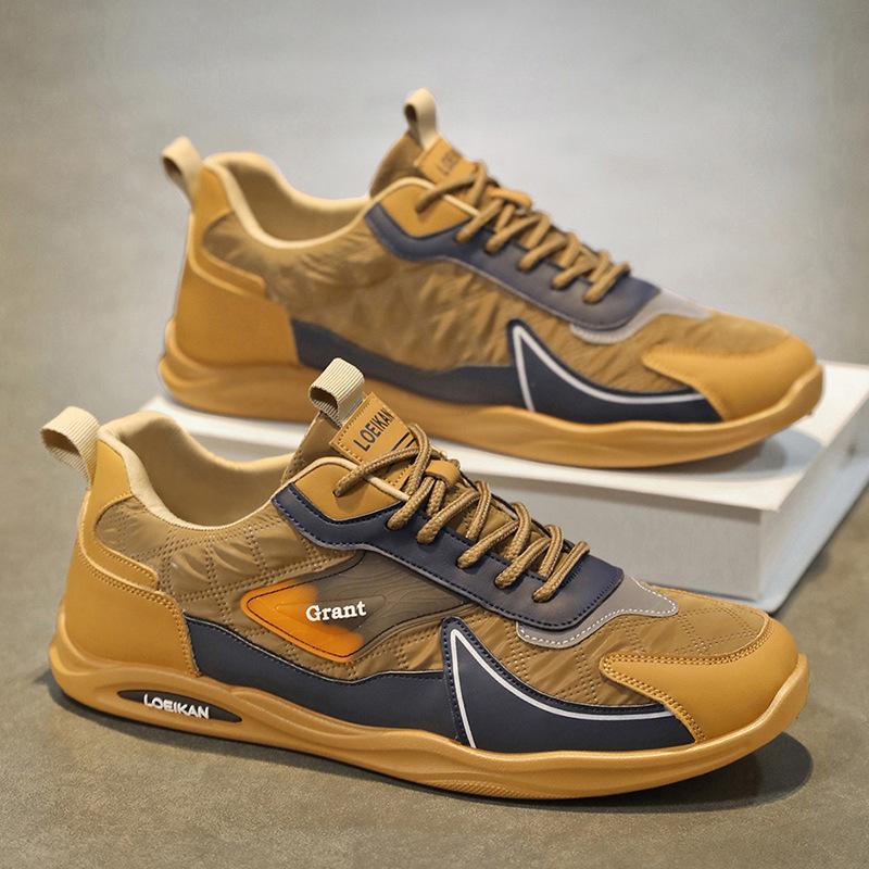 

Sports and leisure shoes men s spring 2025 new fashion trend men s shoes breathable versatile board shoes lace-up trendy shoes men 44 хакі