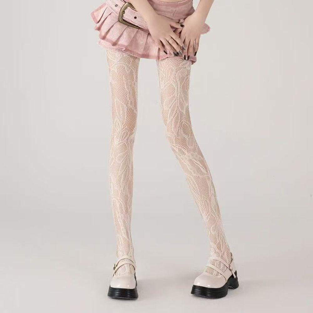 Ultra-thin Female Sexy Silk Stockings Y2k Black Stockings French Lace Pantyhose  Forr Girl Women