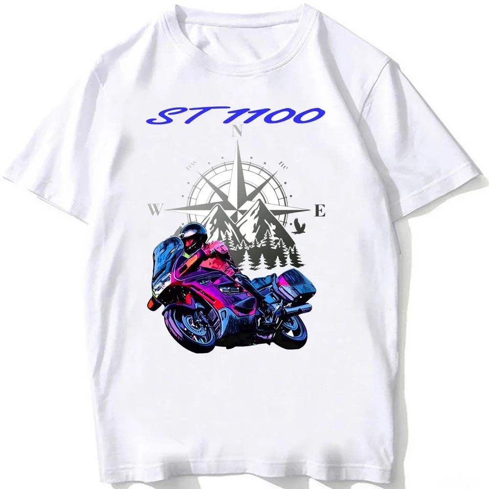 

Hon ST1100 Mountains GS Adventure Motorcycle Rider T-Shirt Summer Men Short Sleeve Hip Hop White Casual Tshirt Boy Riding Tees 4XL