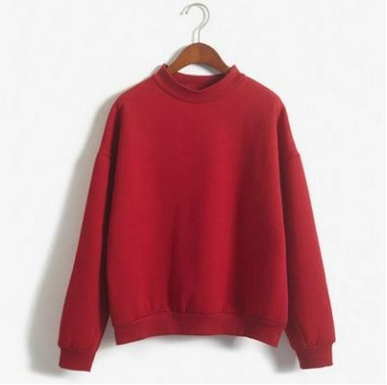 Women's Korean Solid Color Velvet Sweater - Autumn/Winter Baseball Jacket with High Collar