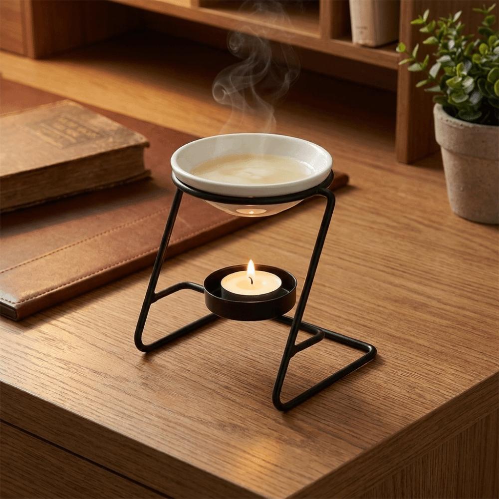 Ceramic Bowl Wax Melt Burner Hollow Out Essential Oil Burner Tealight Stand Candlestick  Bathroom