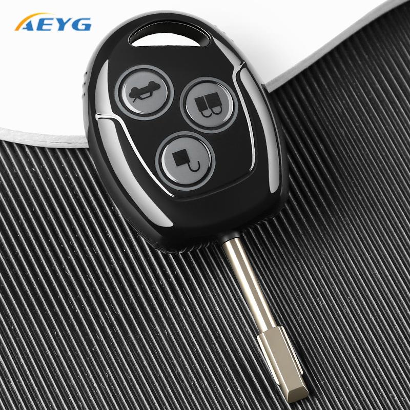 

New 3 Button For Ford Mondeo Focus Fusion Fiesta Galaxy Transit 2008 2006 2007 Tpu Car Key Case Cover Shell Keychain Accessories