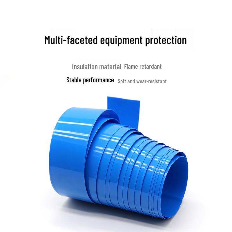 Blue PVC Heat Shrink Tubing 7mm~625mm Wide Battery Sleeve for 18650 Lithium Batteries