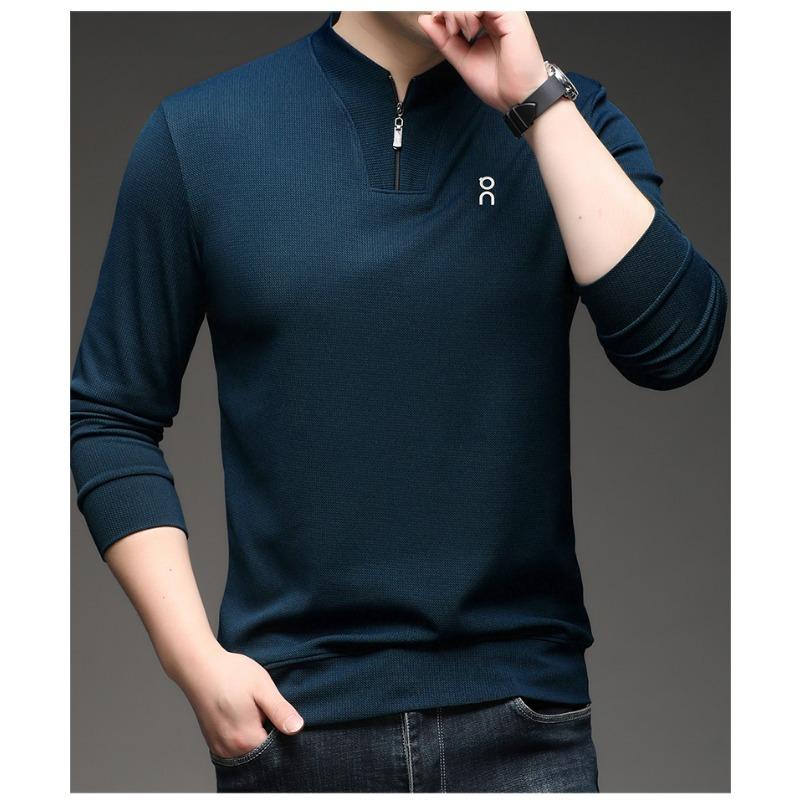 Men's Quarter Zip Waffle Knit Pullover, Stand Collar Long Sleeve Casual Top, Breathable Lightweight Shirt for Daily Wear