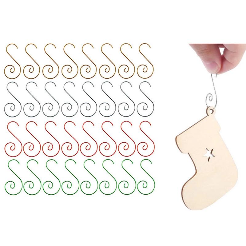 20pcs Christmas Ornament Hooks Metal S-shaped Hooks Holders For Christmas Tree Ball Pendant Hanging Decoration DIY Home Decor