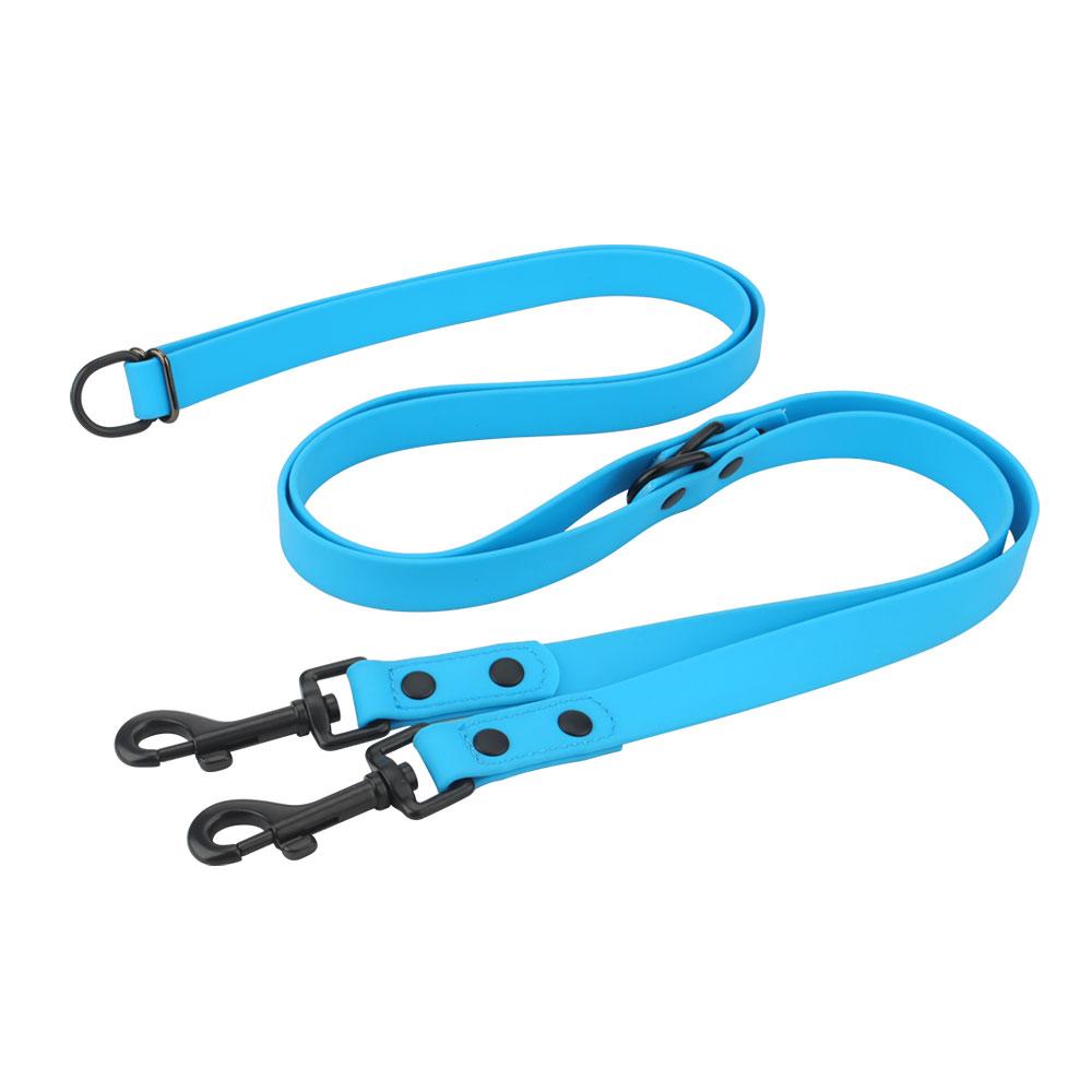 PVC Waterproof Dog Leash Double-headed Pet Leashes Outdoor Walk Training Soft 2 Heads Traction Rope Cross-body
