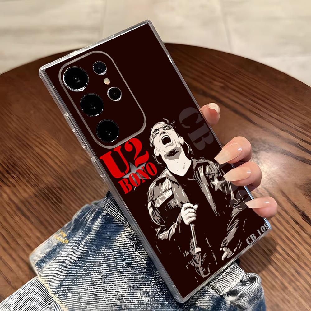 U2 Band Phone Case For Samsung S26 S25 S24 Ultra S23 Fe S22 S20 S21 Plus Plus 5G Fe Transparent Cover