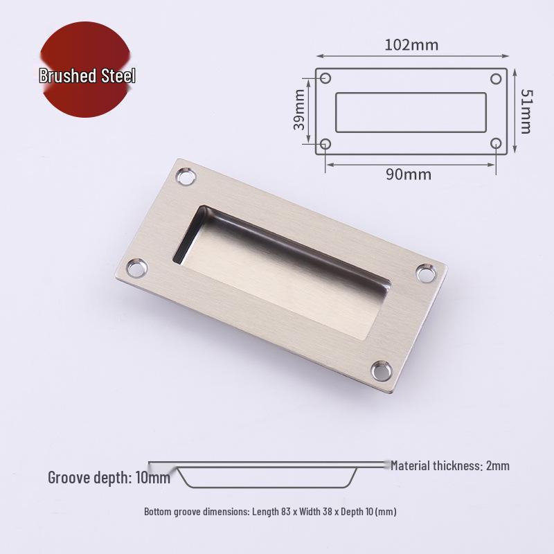 Stainless Steel Recessed Pull Handle for Sliding & Cabinet Doors