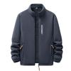 Mens Fleece Jacket Warm Outdoor Pullover Thick Stand Collar Plus Size Fall Winter