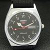 AUTOMATIC VINTAGE REFURBISHED SEIKO 5 JAPAN 6309A MENS BLACK WATCH a441338-5 Sk-a441338