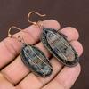Sodalite Handmade Copper Wire Wrap Jewelry Earring 2.87 Q4i09