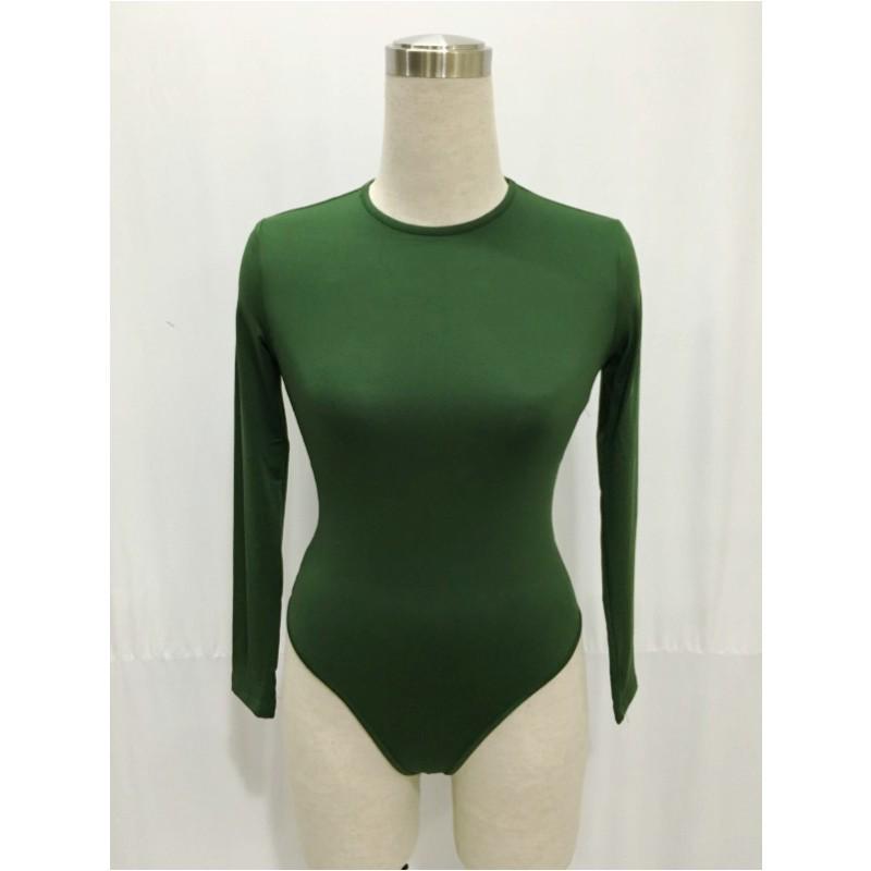 

Женское боди с длинным рукавом, защищающее от просвечивания, с трусиками-треугольниками (LL2155) L зелёный