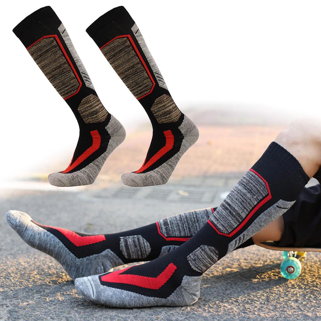 1 Pair Men Women Cotton Ski Socks Cold Weather Socks for Snowboarding Warm Socks