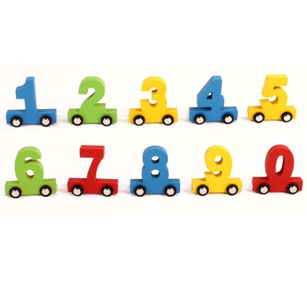 Kids Baby Wooden Train Wooden Number Learning Educational Toy