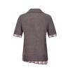 Retro Plaid Patchwork Short Sleeve Knit Top for Women