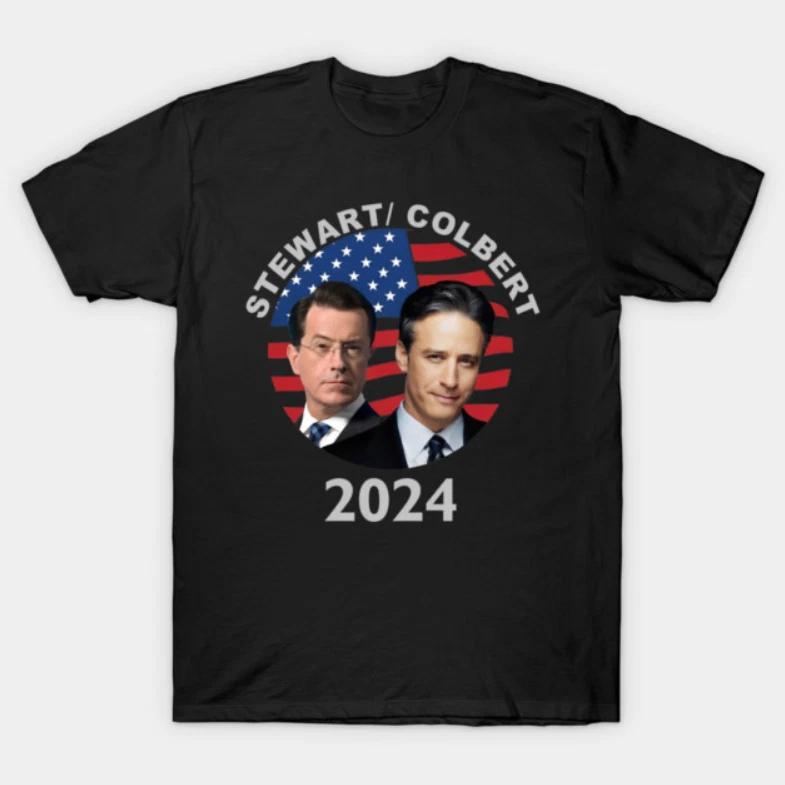 Jon Stewart And Stephen Colbert Late Night Comedy Tshirt S