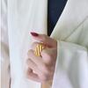 Fashion Titanium Steel Ring Women 18K Gold Color Simple Elegant Stainless Steel Trendy Ring