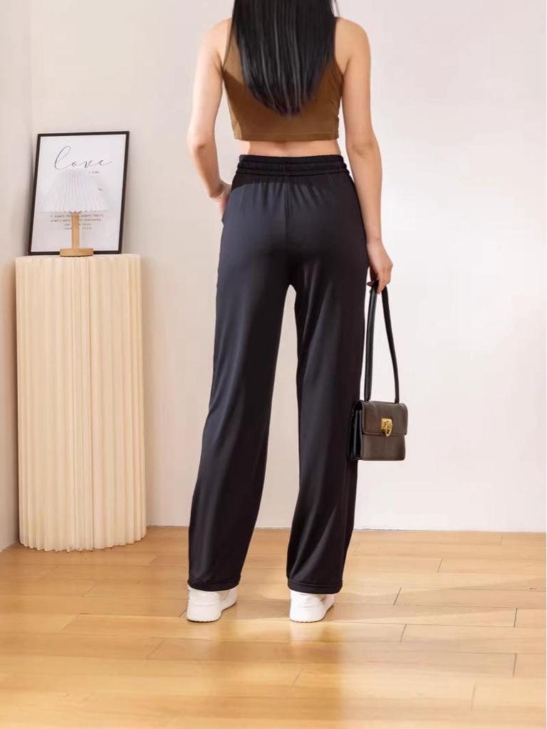 Ice Silk Women's Wide-Leg Quick-Dry Summer Pants - Sun-Protection, Lightweight, Trendy, Petite Fit