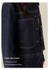 Xin Ge Retro Color Block Denim Jacket - High Waist, Slim Fit, Versatile Commuting Top