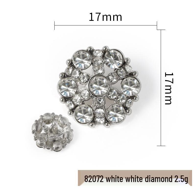 Luxury Rhinestone Metal Retro Buttons - Colorful Hollow Diamond Design with Alloy Base, Decorative Accessories