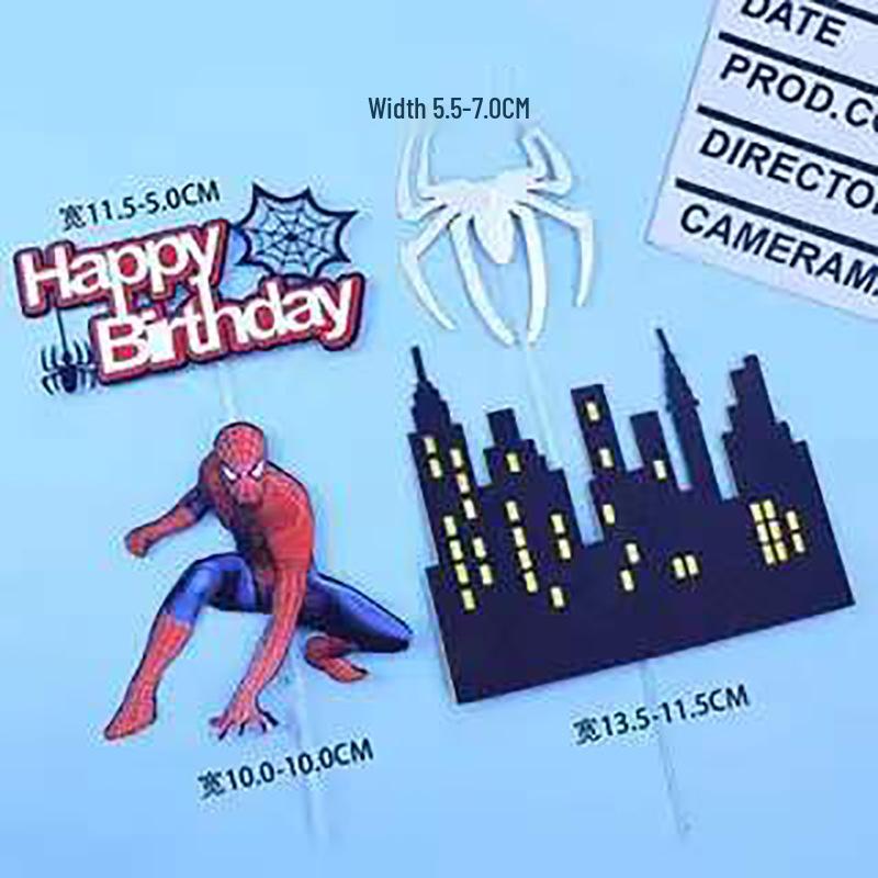 Spider-Man Cake Figurine, Cartoon Toy Baking Accessory for Boys' Birthday Desserts
