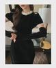2024 Winter French Style Velvet Dress with Elegant Sleeves - Interpretation of Beauty F2197
