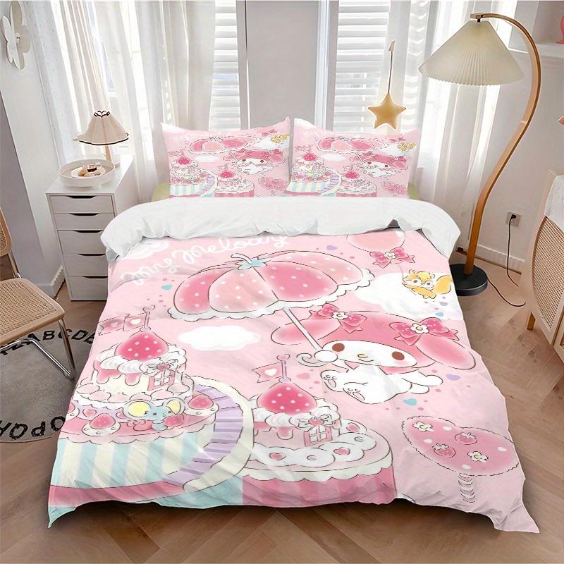 3pcs Cartoon My Melody Print Cover Set Ultra Soft, Breathable, and Comfortable Bedding with Stylish Design for Bedroom and Guest Room Decor 1 Cov
