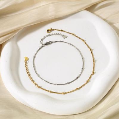 Neuer Trend Edelstahl Fußkettchen Goldfarbe Runde Gliederketten Am Fuß Barfuß Sandalen Fußkettchen Armband Frauen Sommerschmuck, 1 Stück