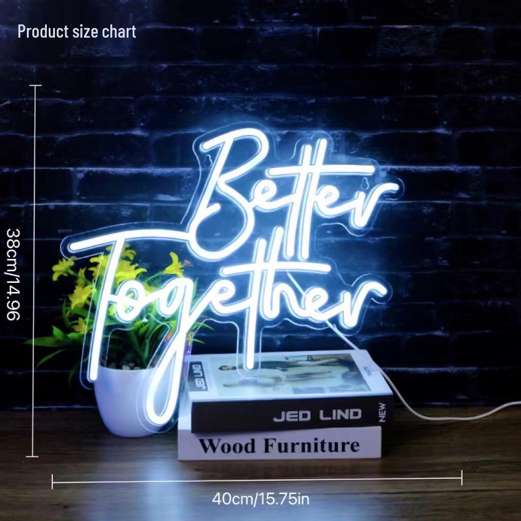 Better Together Neon Wedding Confession Light - Flexible Luminous Letters for Party Atmosphere