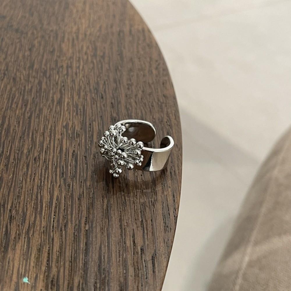 

New Handmade Minimalist Sterling Silver Rings Sparkling Elegant Flower Ring Stackable Simple Design Couple Rings Party