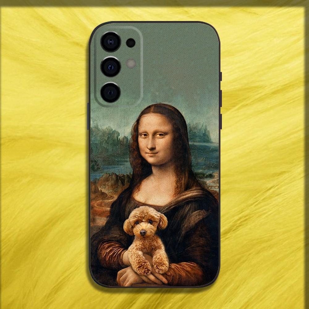 M-Mona Lisa Pat Dog Kunst Handyhülle Für Samsung S24,S21,S22,S23,S30,Ultra,S20,Plus,Fe,Lite,Note,10,9,5G Schwarzes Weiches Cover