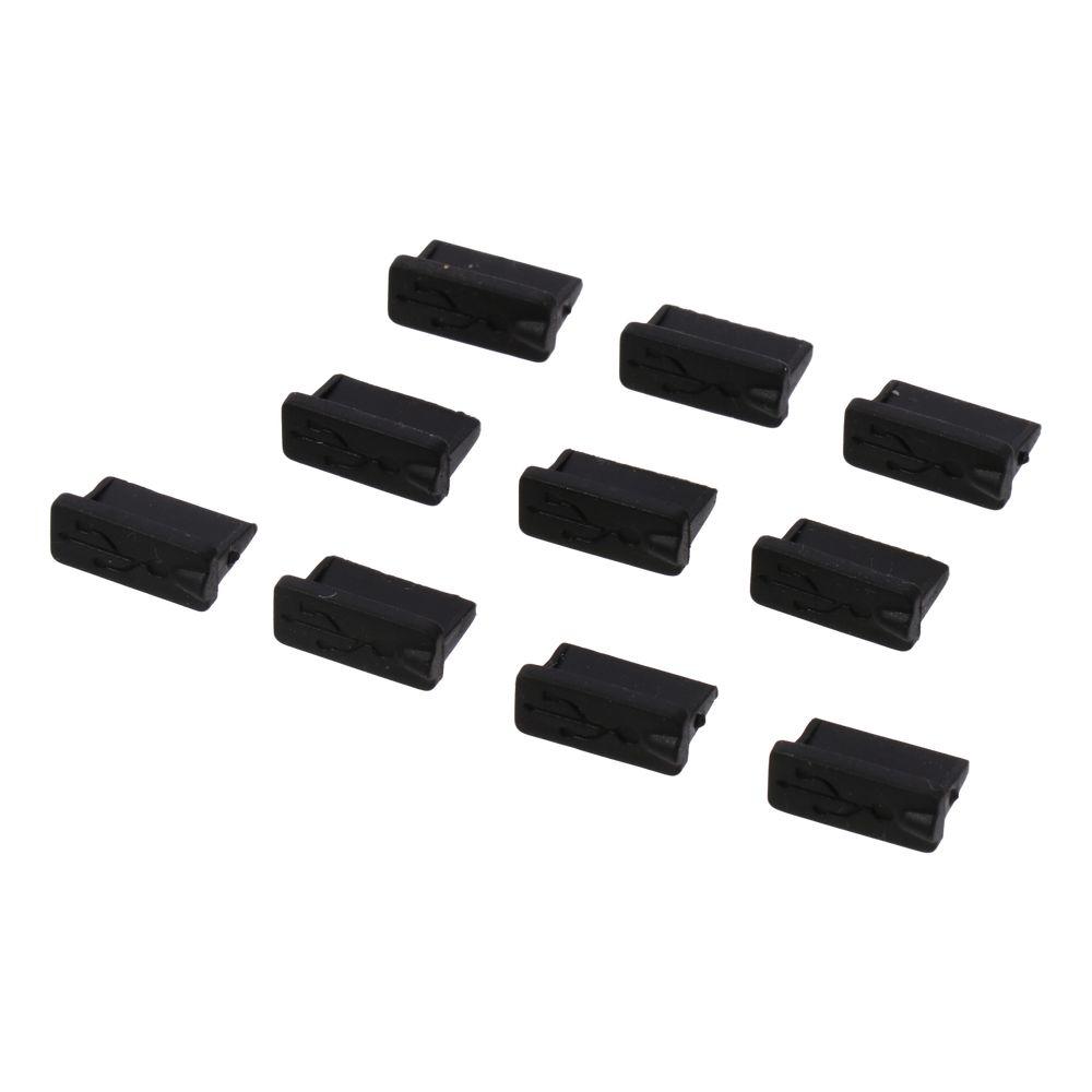 20 Pcs 13 X 5 X 8mm USB Female Port Cover Caps Black USB Port Plugs Dust Cover