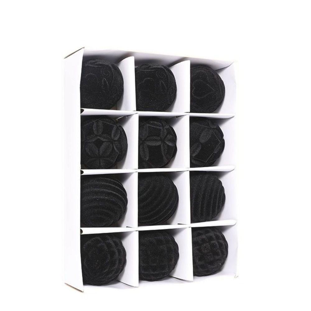 

12 шт. Пластиковый флокированный елочный шар 6 см Елочные украшения для дома