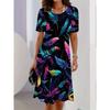 Fashion Versatile Flower Print Dress Casual Loose Comfortable Casual Dresses