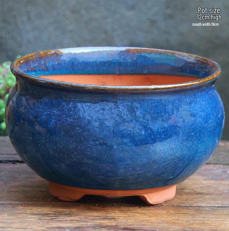 Nordic Style Handmade Wide Mouth Ceramic Flower Pot for Bougainvillea & Bird of Paradise