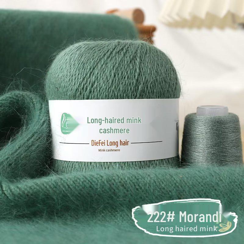 Long-Haired Mink Velvet and Cashmere Yarn: Hand/ Machine-Knitted, Medium-Thick