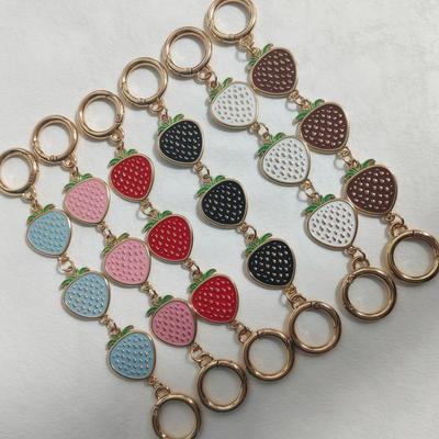 Cross-border Creative Strawberry Bag Charm with Alloy Keychain Buckle