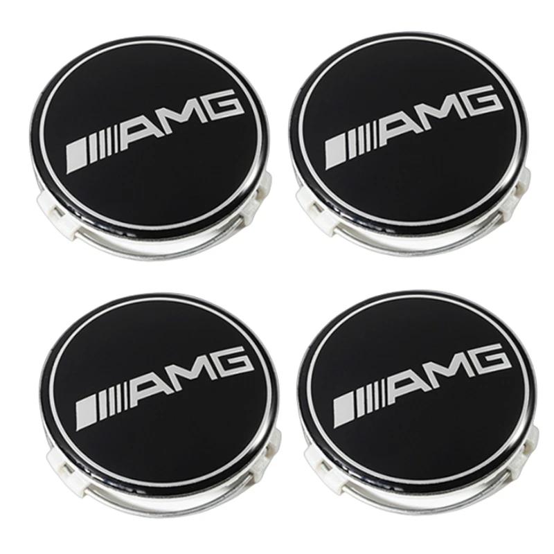 New 80% 4PCS 75mm for Mercedes benz AMG C E S GLE CLC Class W204 W203 W205 W124 W221 Car Wheel Center Cap Hub Covers Badge Acce